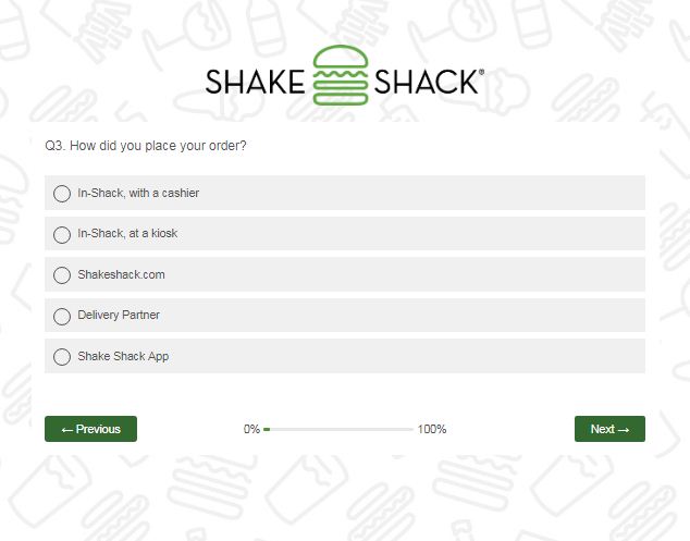 Shake Shack Guest Feedback Survey