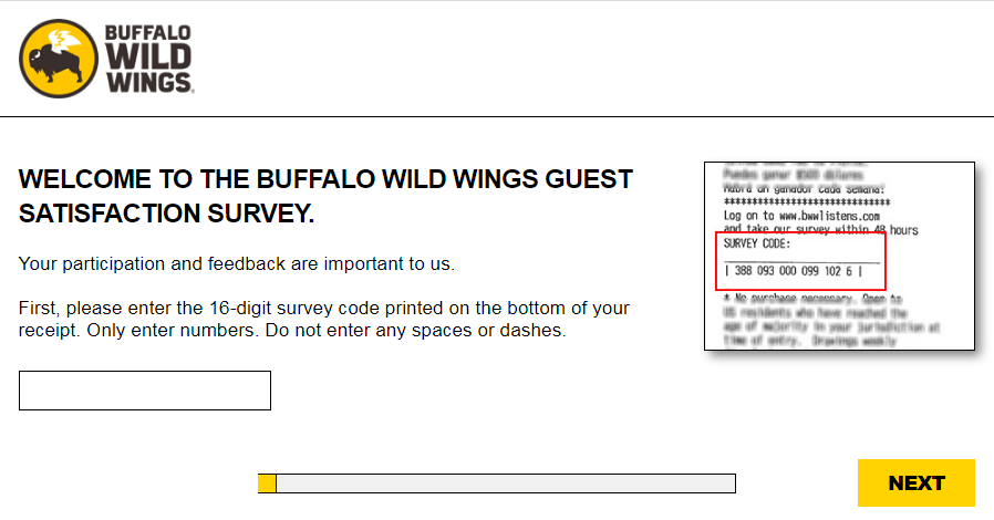 buffalo wild wings survey homepage