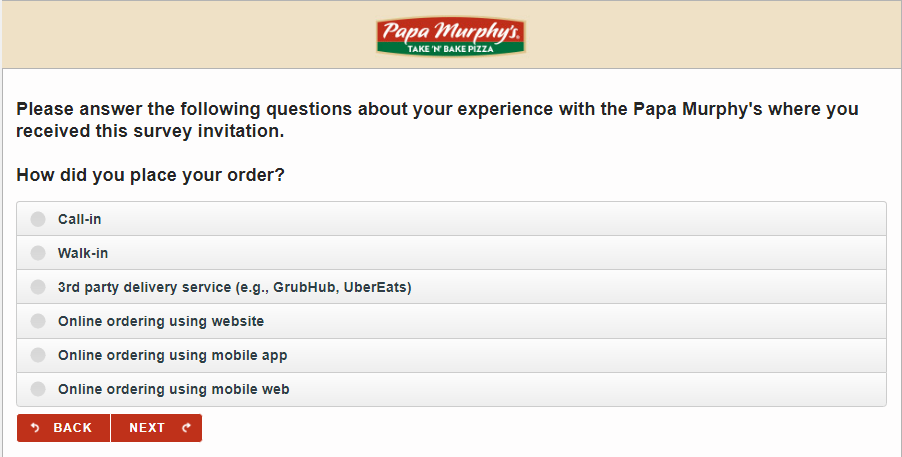 Papa Murphy’s Customer Feedback Survey