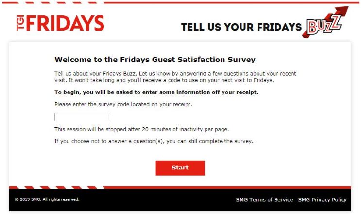 TGI Fridays Guest Satisfaction Survey