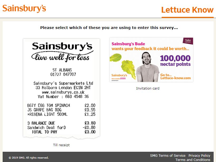 Sainsbury’s Customer Feedback Survey