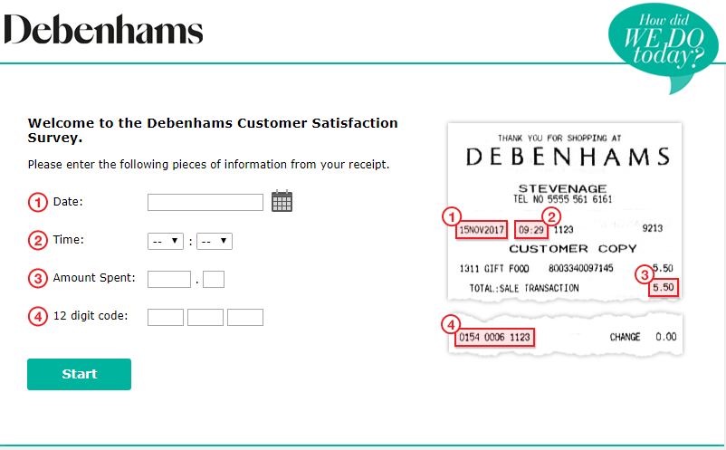 Debenhams Customer Survey